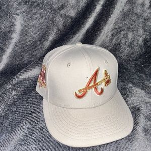 Rose Gold Braves Fitted Hat 7 1/8